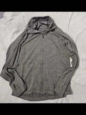 Z Zegna Techmerino Men's Gray Full-Zip Hooded Sweater